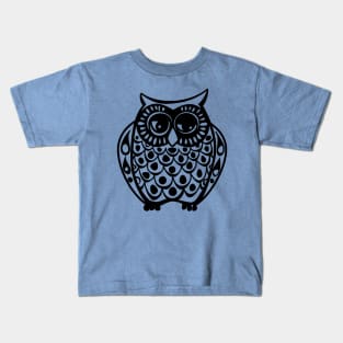 Cute hand drawn sleepy owl Kids T-Shirt